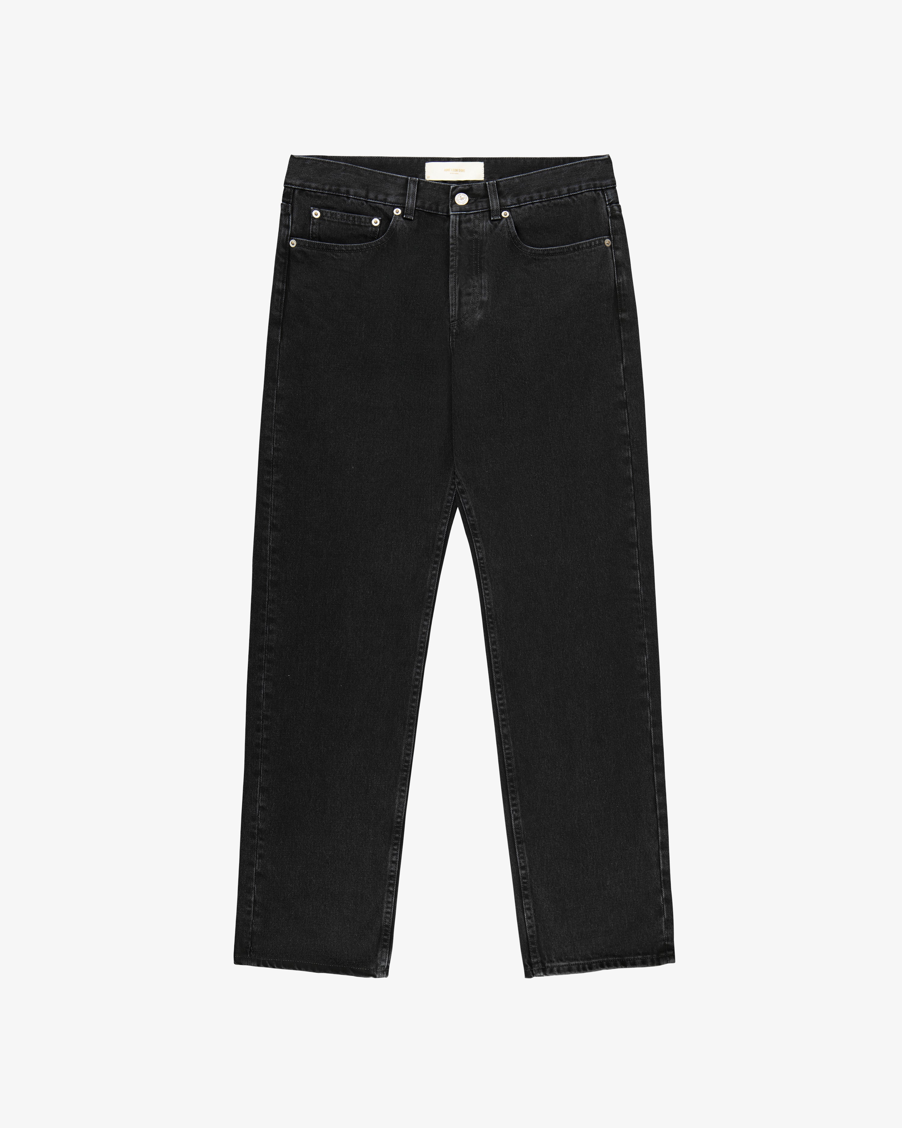 ALD Straight Fit Denim jeans, classic five-pocket style, shown flat on a white background.