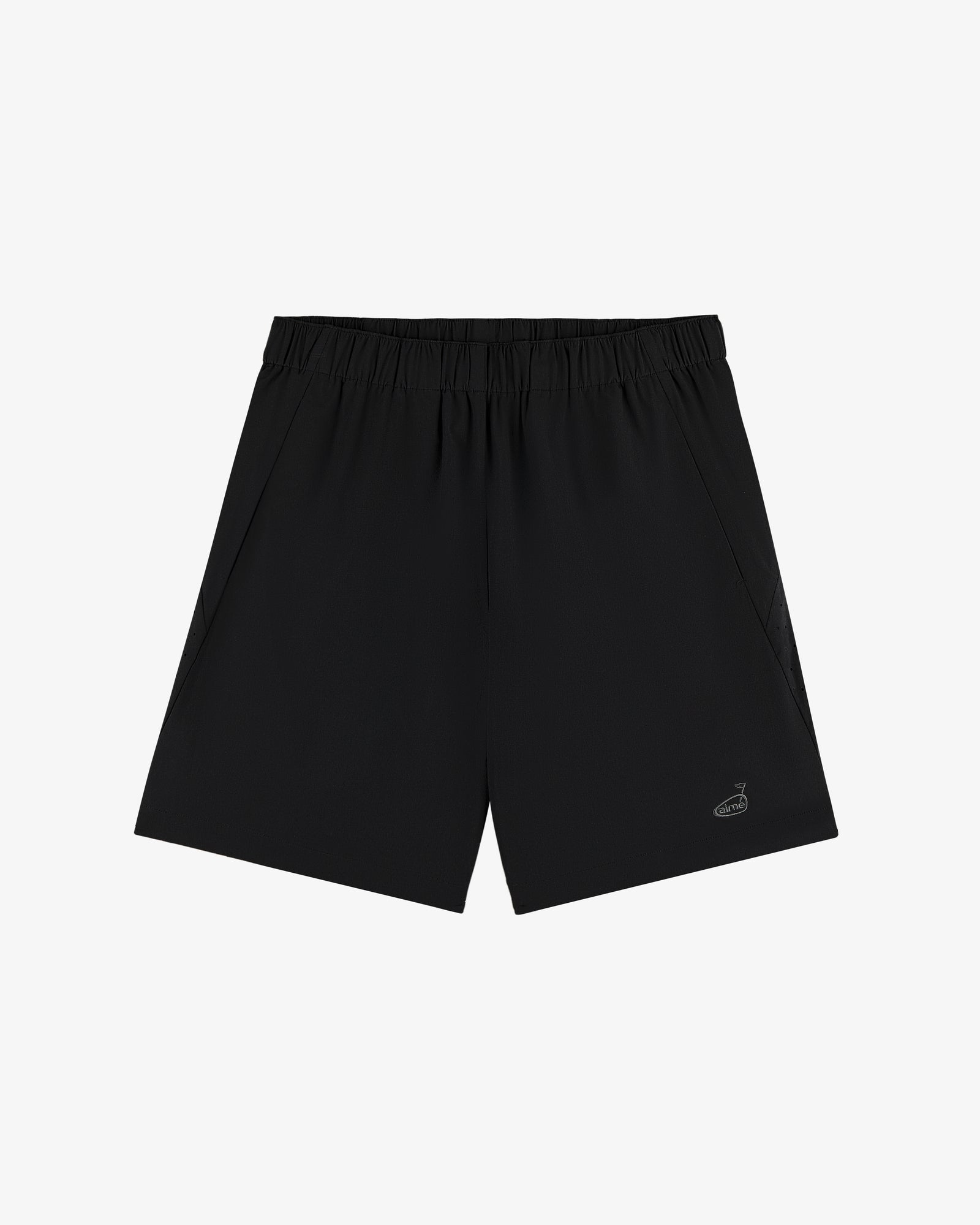 ALD Golf Performance Short: black, elastic waistband, side pockets, small logo on lower left leg.