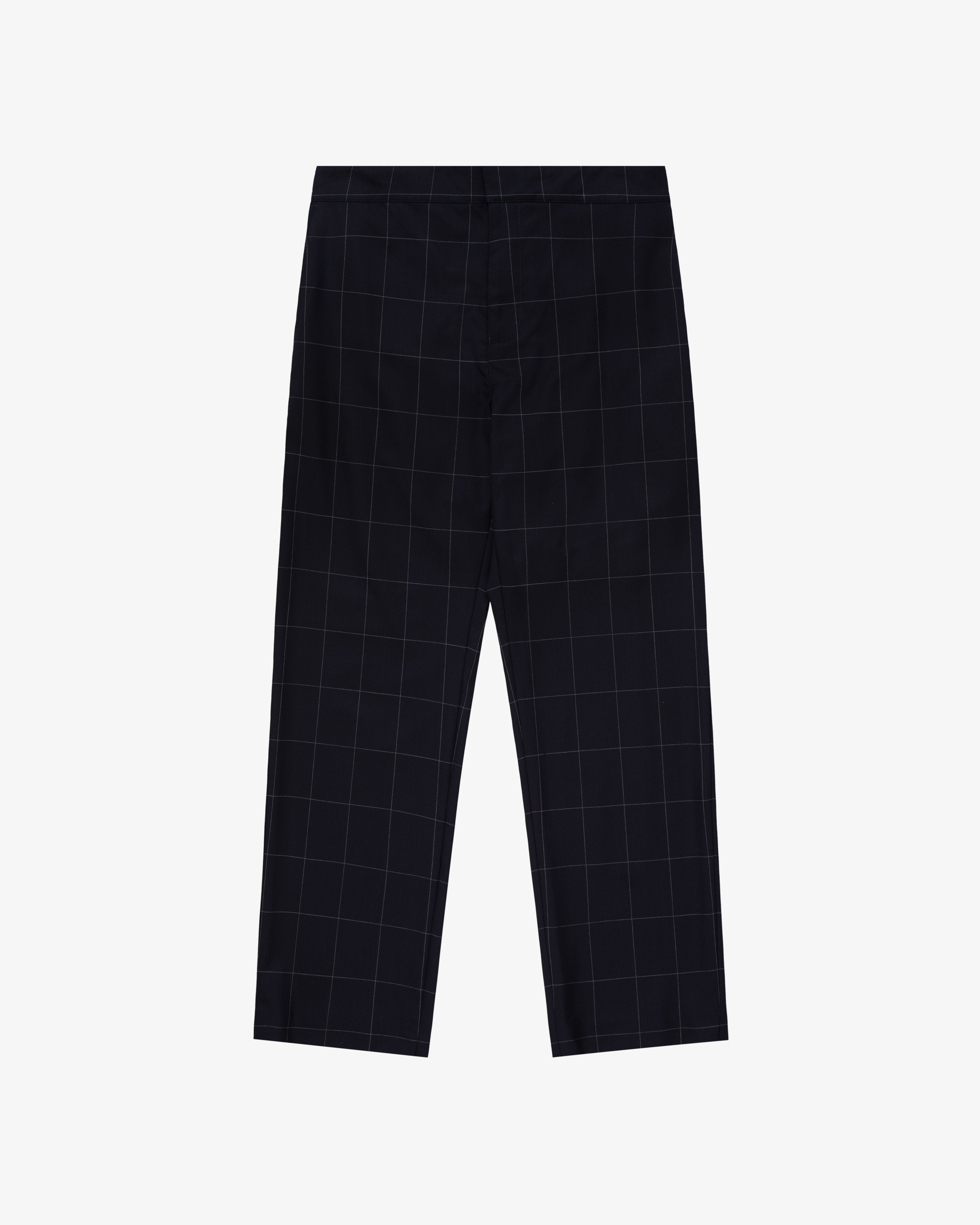 Windowpane Elasticated Waist Suit Trouser in black with a white check pattern, shown flat on a white background.