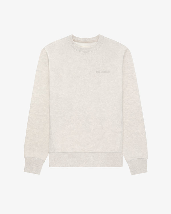 Tonal Logo Crewneck Sweatshirt in light gray with long sleeves, ribbed cuffs and hem, shown flat on white background.