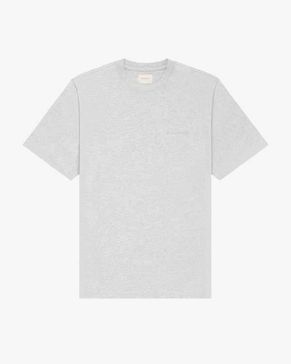 Tonal Logo Tee in light gray, short-sleeve, laid flat on a white background.