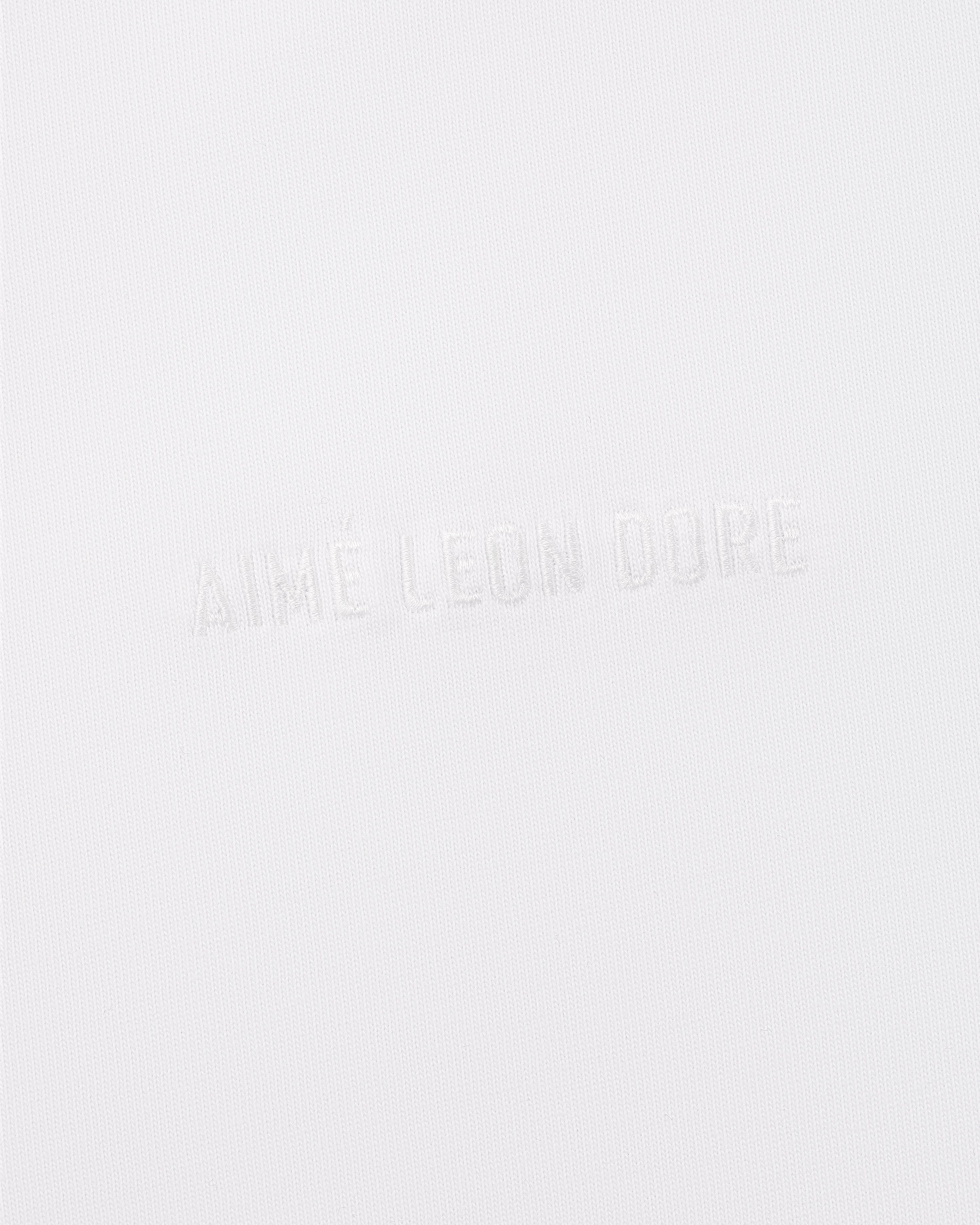 Long-Sleeve Tonal Logo Tee in white with subtle AIMÉ LEON DORE embossing for a minimal, clean look.