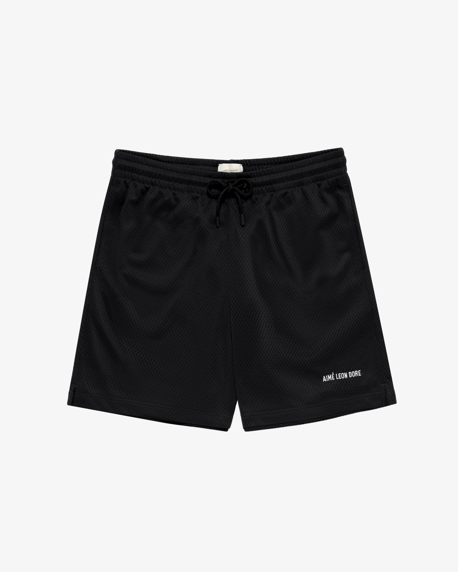 Logo Gym Short with a drawstring waistband and white Aime Leon Dore text on the lower left leg.
