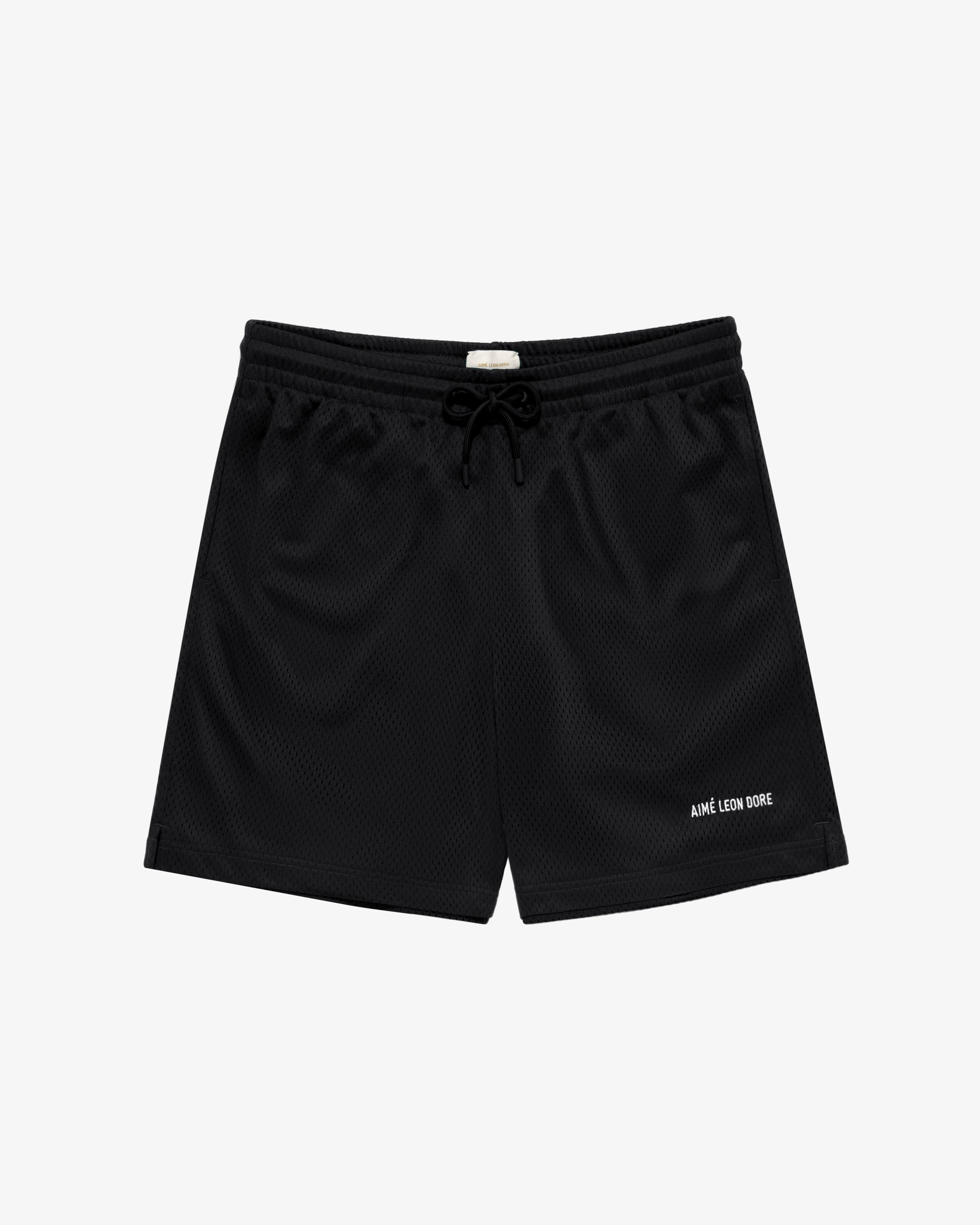 Logo Gym Short with a drawstring waistband and white Aime Leon Dore text on the lower left leg.