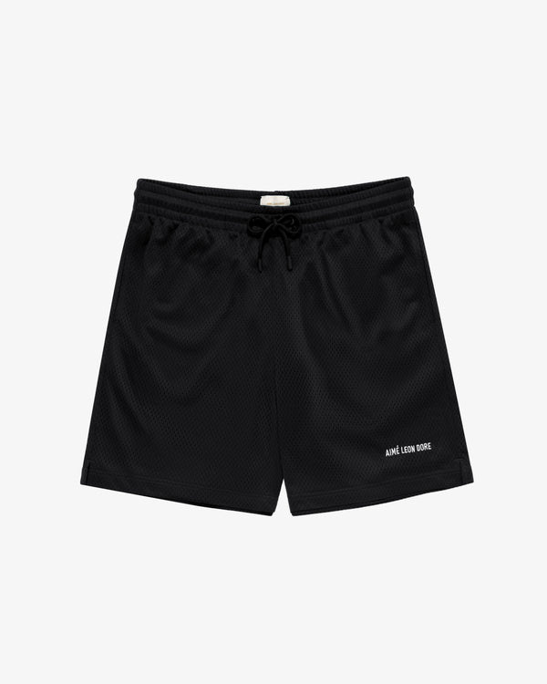 Logo Gym Short with a drawstring waistband and white Aime Leon Dore text on the lower left leg.