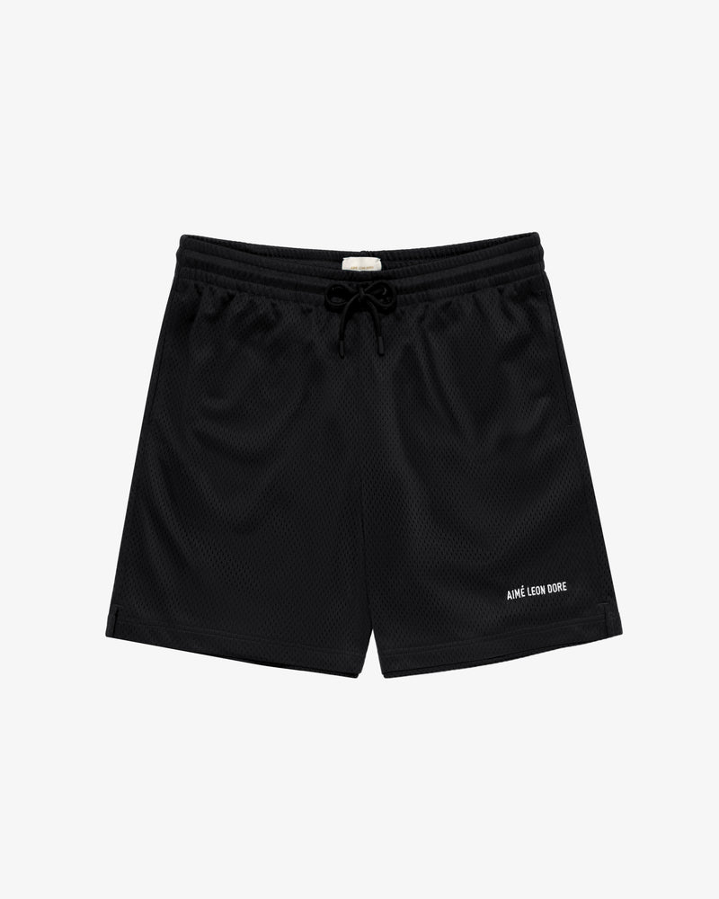 Logo Gym Short with a drawstring waistband and white Aime Leon Dore text on the lower left leg.