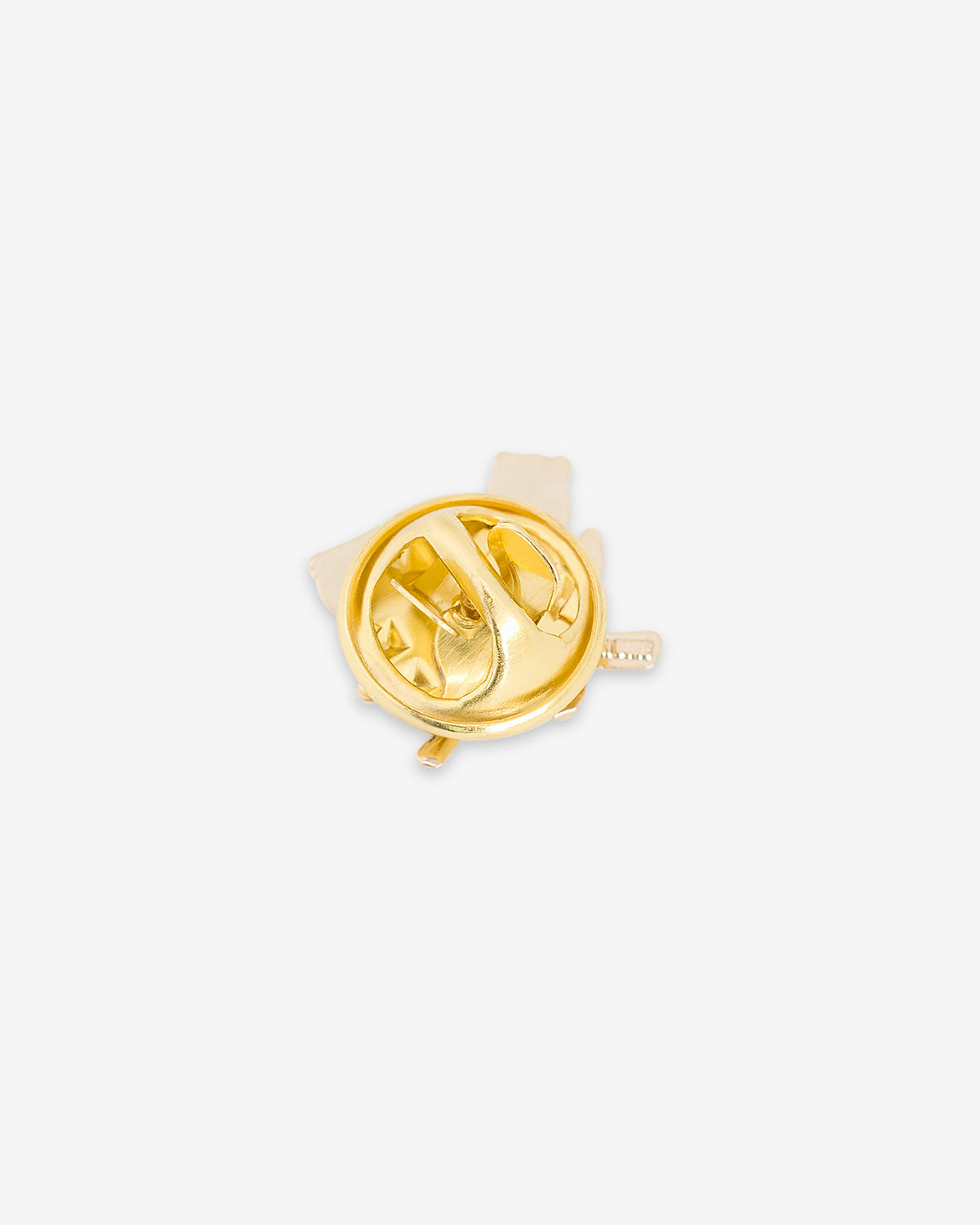 ALD Pin with a gold butterfly clutch back on a white background.