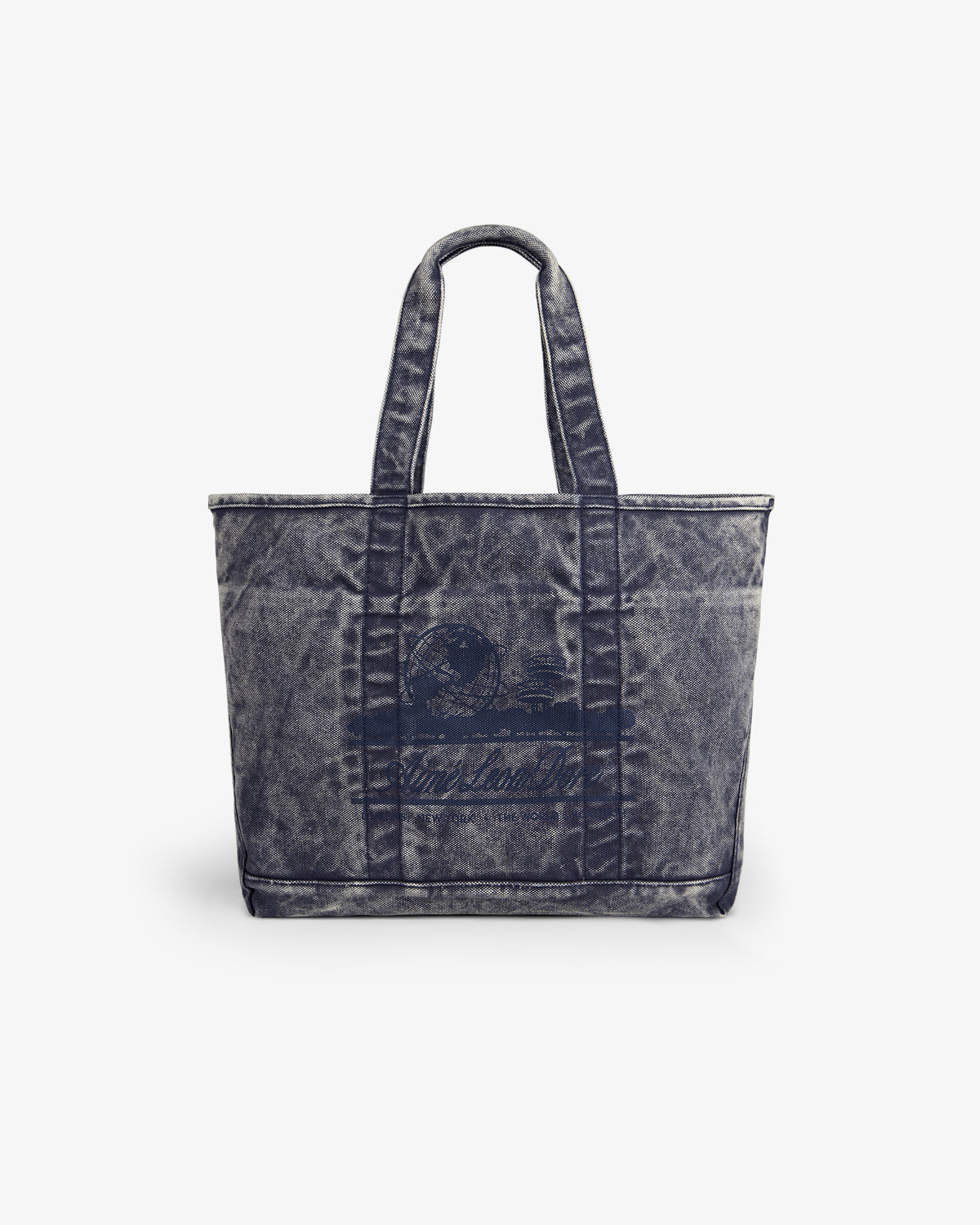 Sun Faded Large Unisphere Tote Bag with double handles and a subtle graphic print on the front.