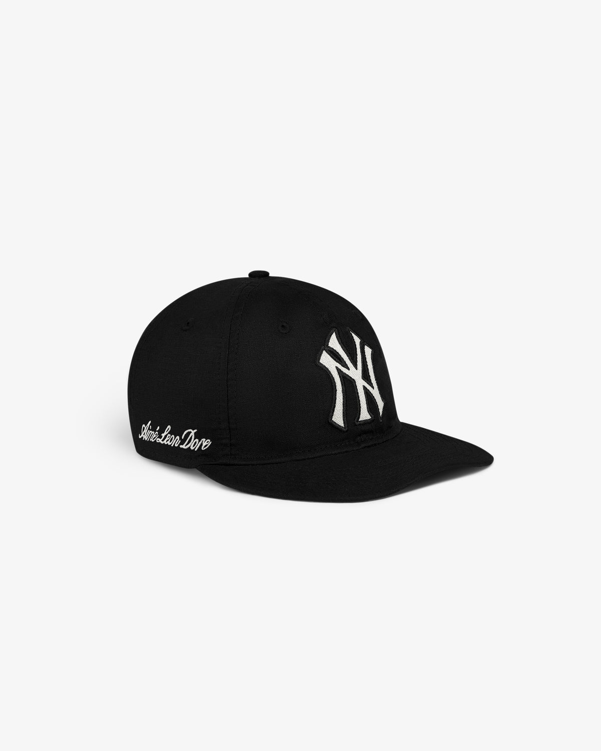 ALD / New York Yankees Retro Fit Hat in black, white NY logo and script, shown on a plain white background.