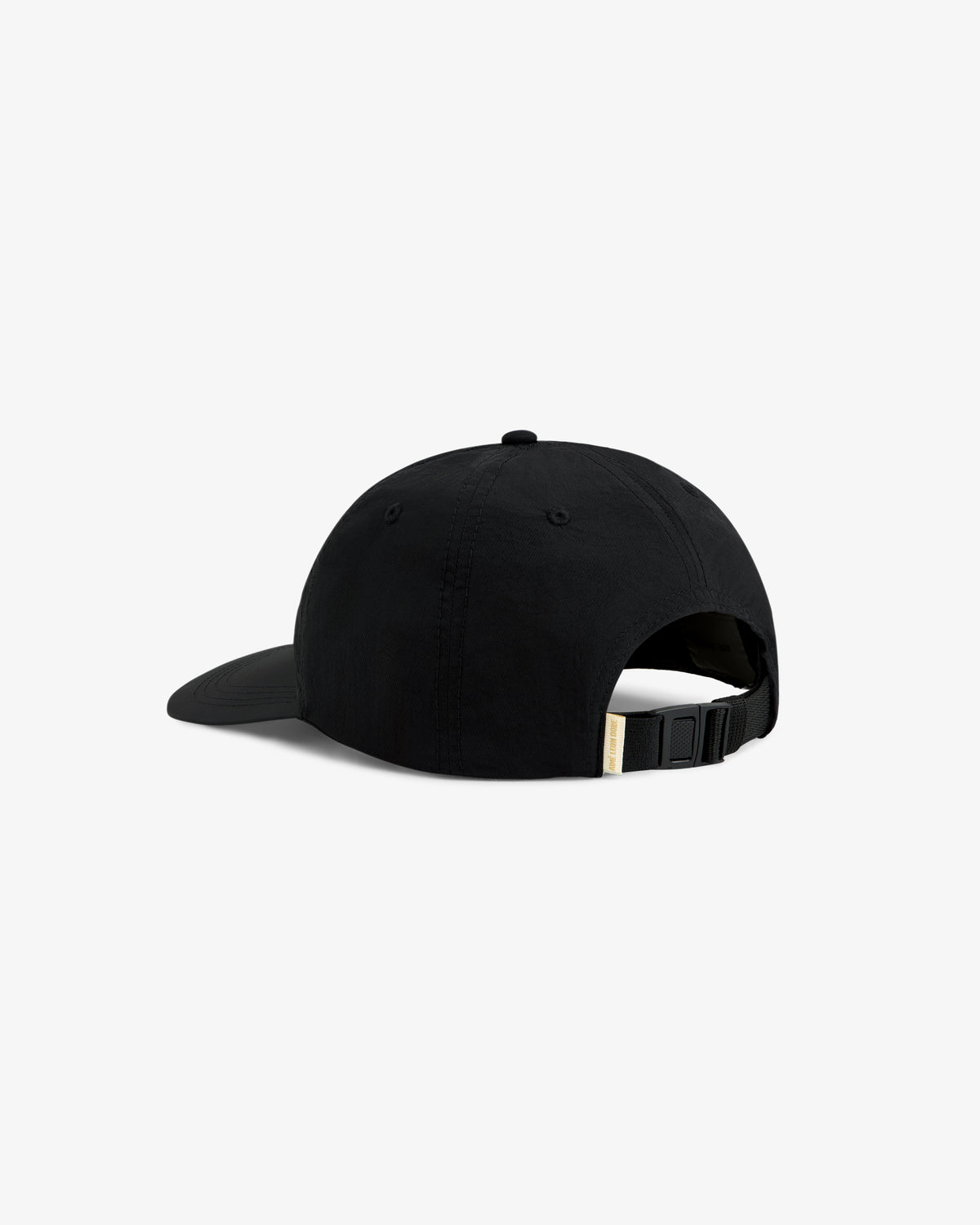 The Krylon Label Hat is a black cap with a curved brim, shown from the back, and features an adjustable strap.
