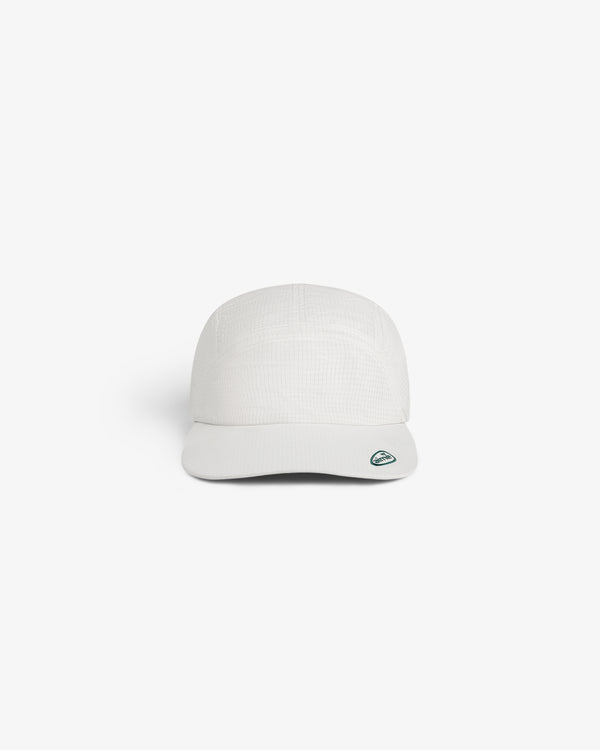 ALD Golf Performance Sport Hat in white with a small blue and white oval logo on the brim, shown on a white background.