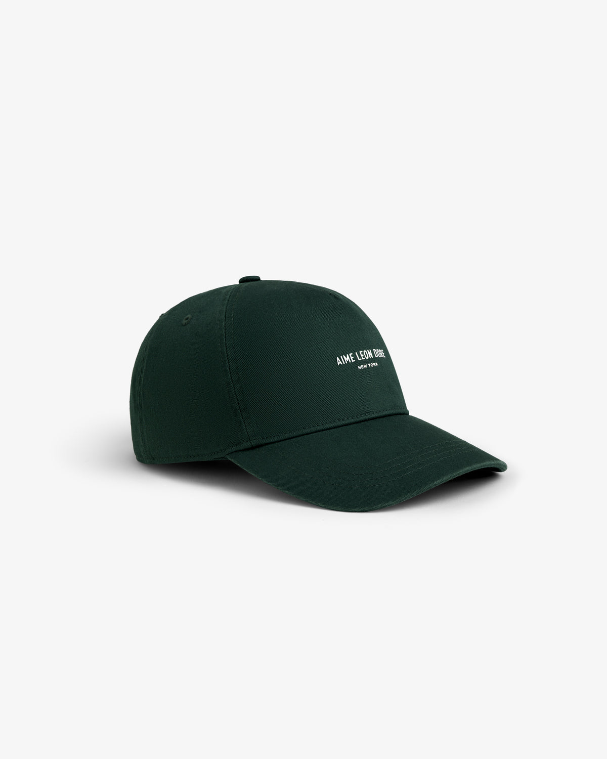 Micro Logo Hat in dark green with small white front text, shown against a plain white background.