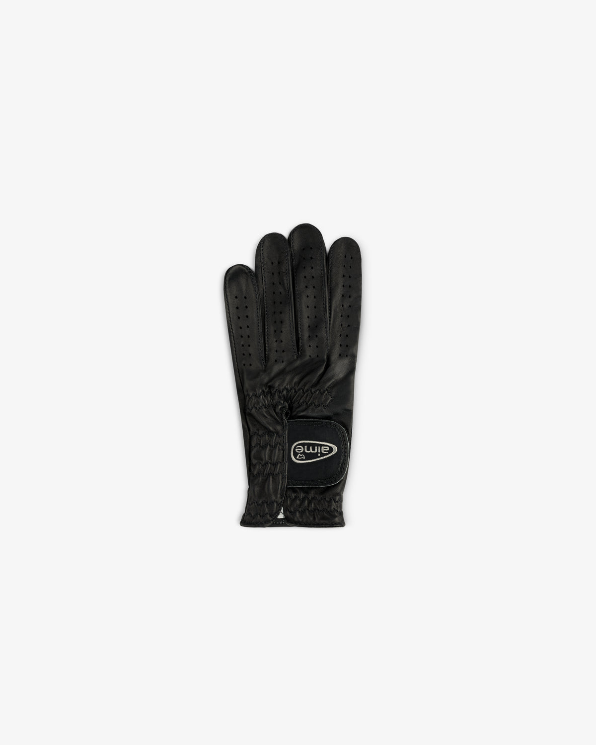 The ALD / FootJoy StaSof Heritage Glove (Left) is black with ventilation holes and a wrist logo patch.