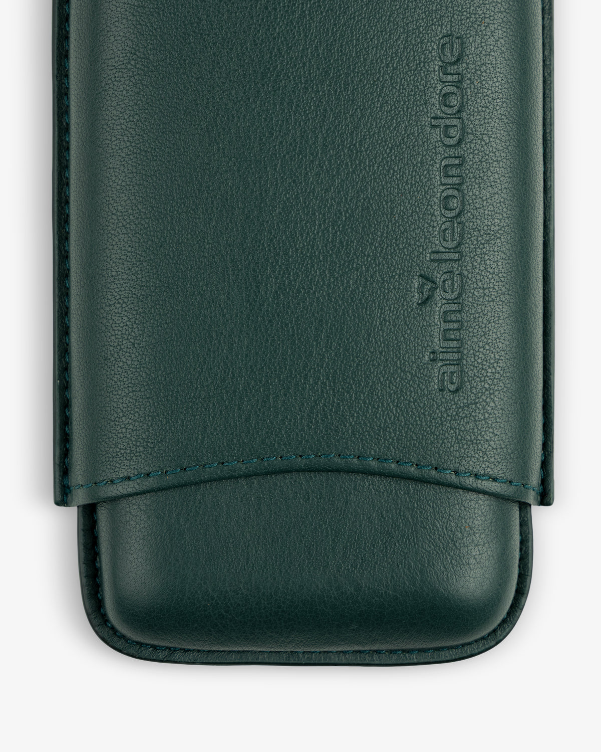 Dark green ALD Golf Leather Cigar Case with embossed logo, shown against a white background.