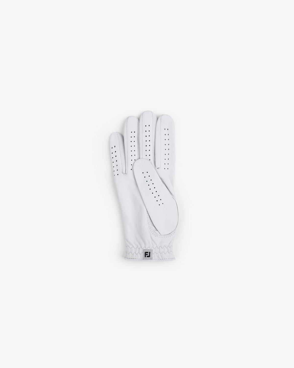 ALD / FootJoy StaSof Heritage Glove (Right), white with ventilation holes, shown palm-up on a white background.