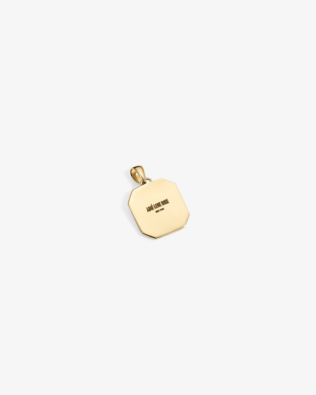 14Kt Gold Queens Crest Relief Pendant shown on a plain white background.