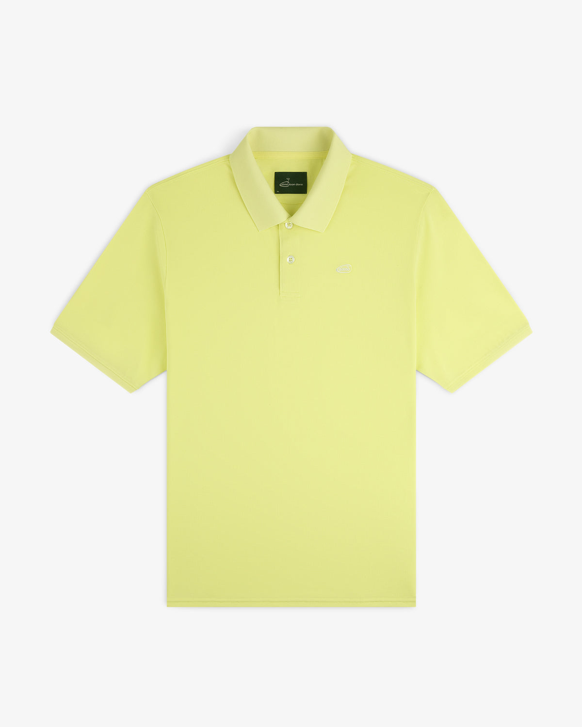 ALD Golf Polo in light yellow with short sleeves, collar, and buttons, displayed flat on a white background.