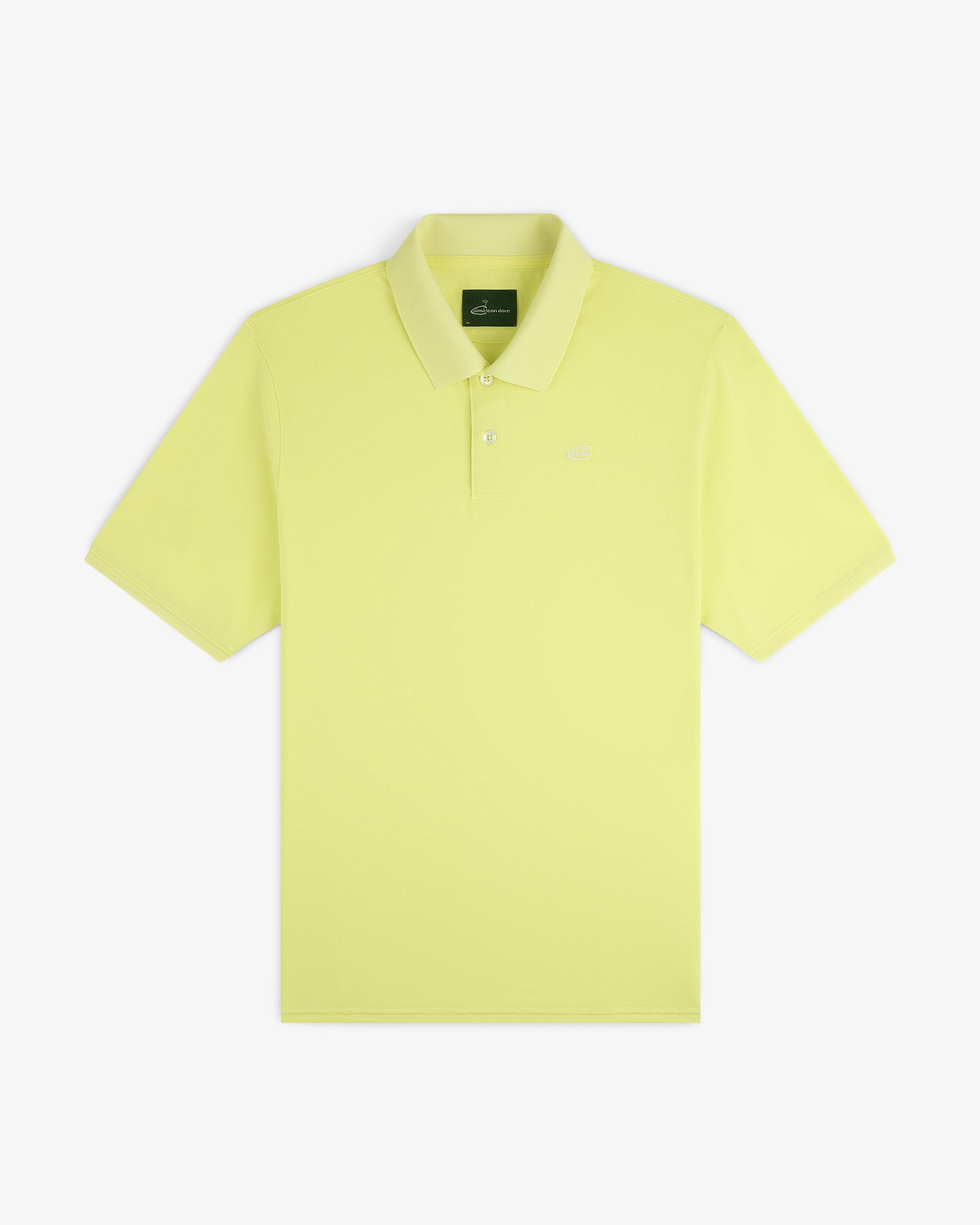 ALD Golf Polo in light yellow with short sleeves, collar, and buttons, displayed flat on a white background.
