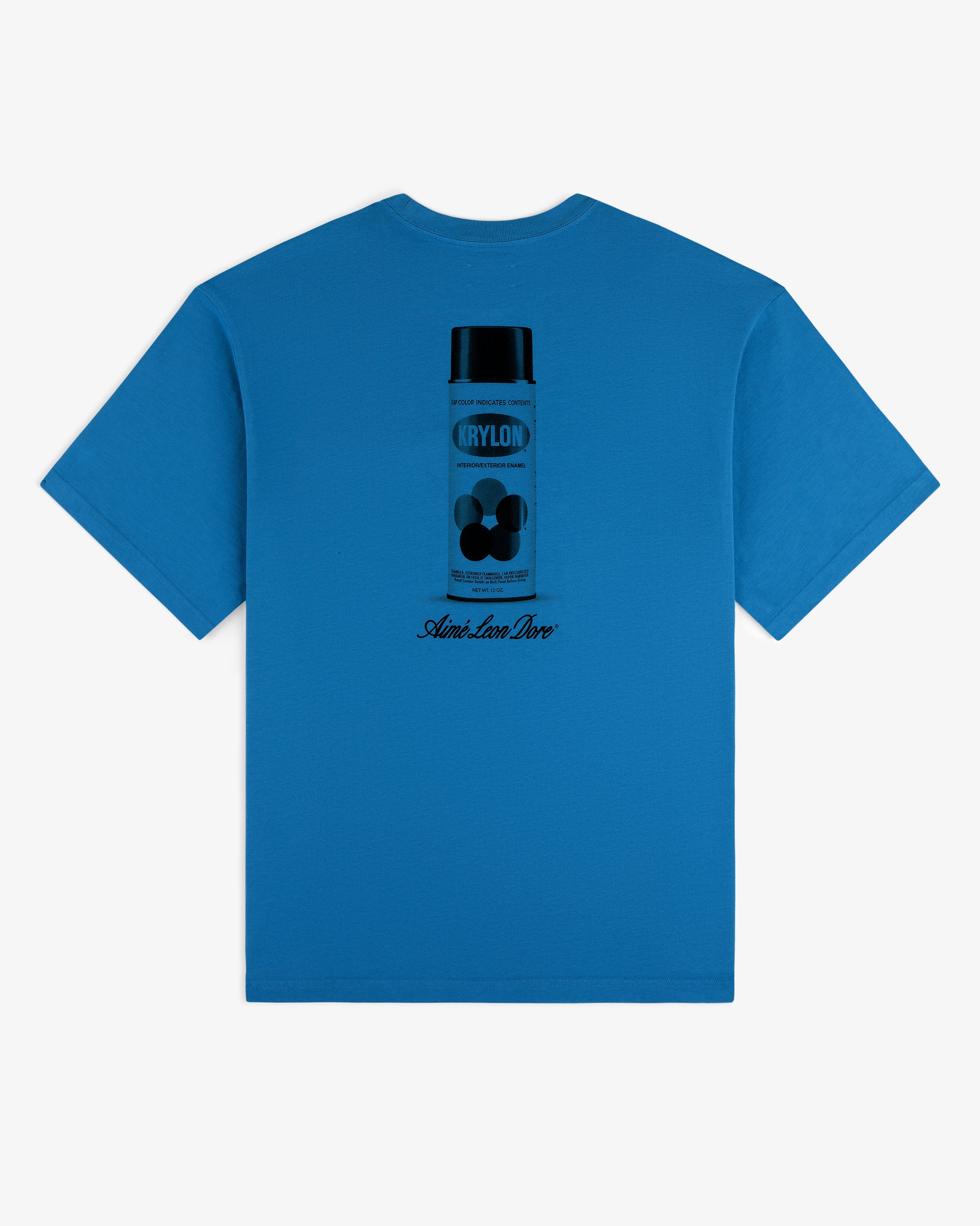 Krylon Pocket Tee: Blue t-shirt with a Krylon spray can graphic and "Aint Love Love" text on the back.