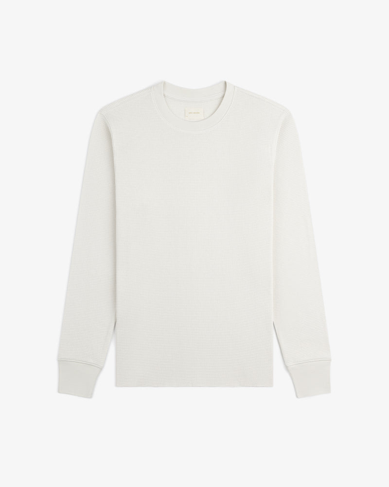 A Long-Sleeve Waffle Thermal shirt laid flat on a white background.