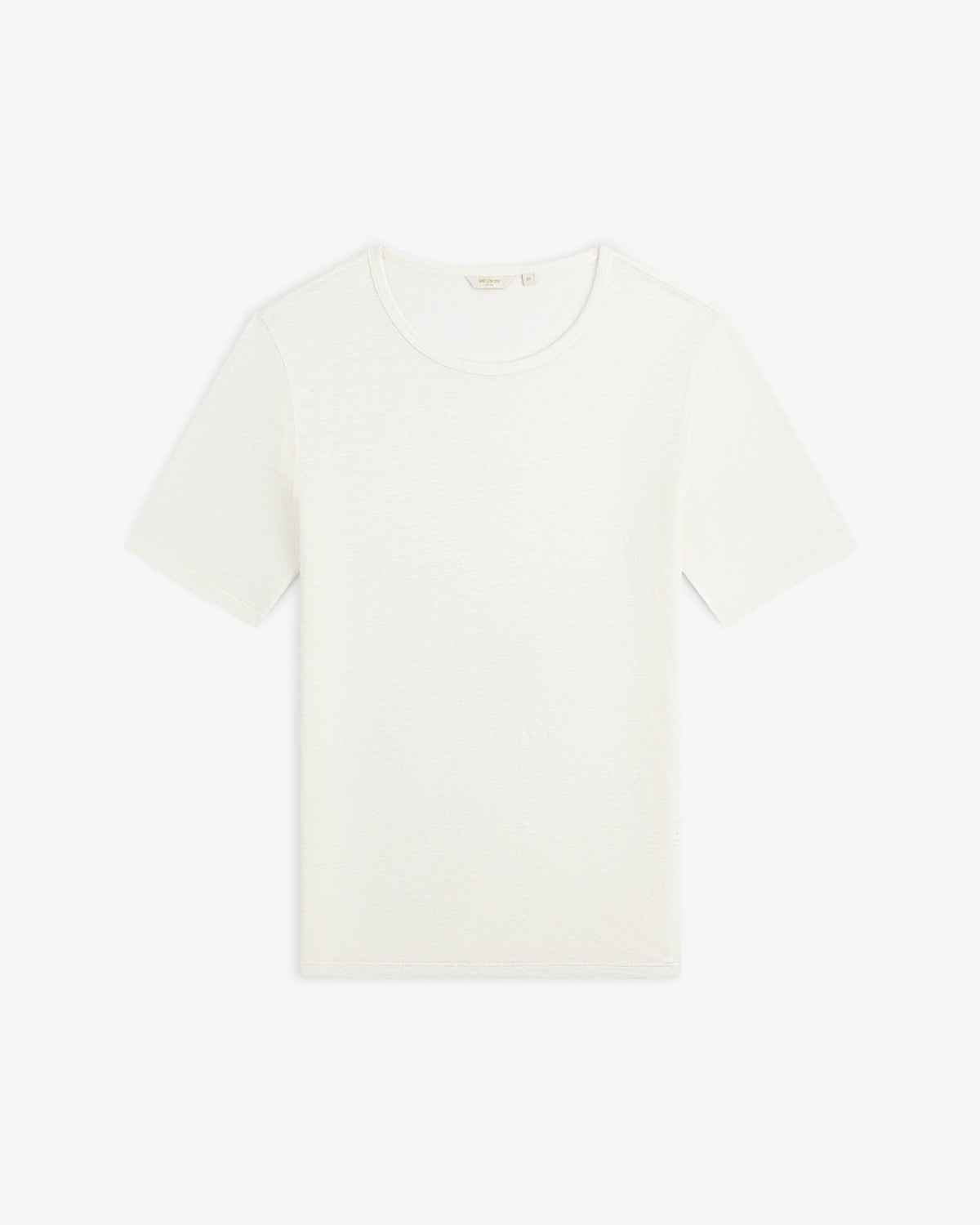 Linen Tee short-sleeve, plain white, laid flat on a white background.