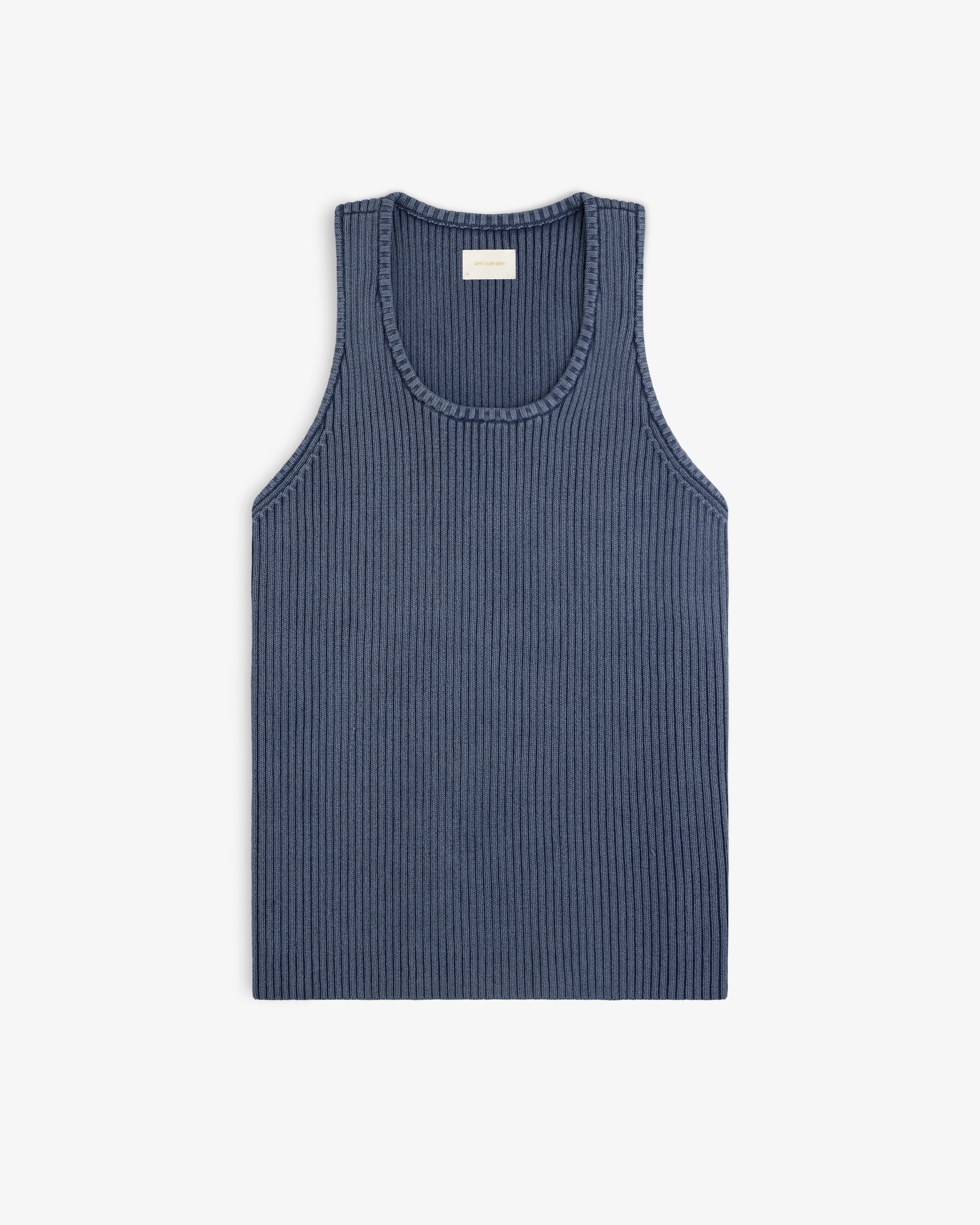 Stone Washed Knit Tank Top laid flat on a white background.