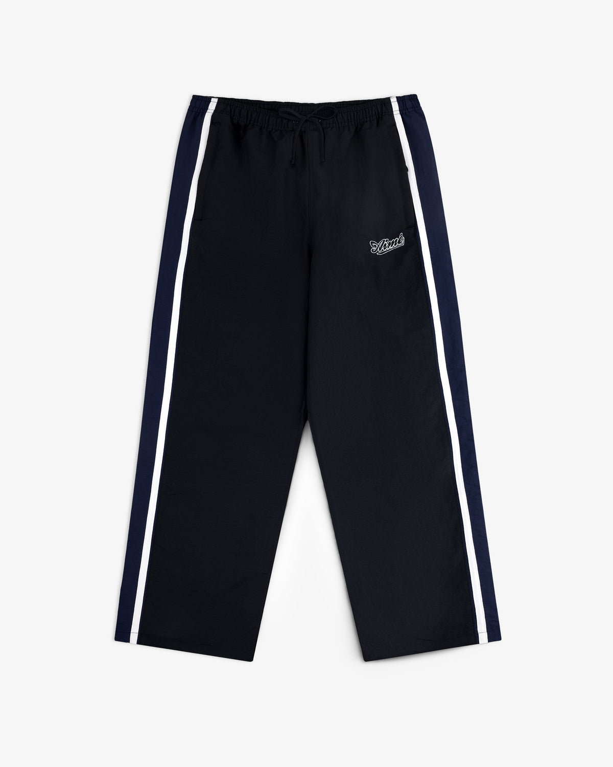 Colorblock Track Pant with white side stripes, elastic waistband, and small logo on the left thigh.