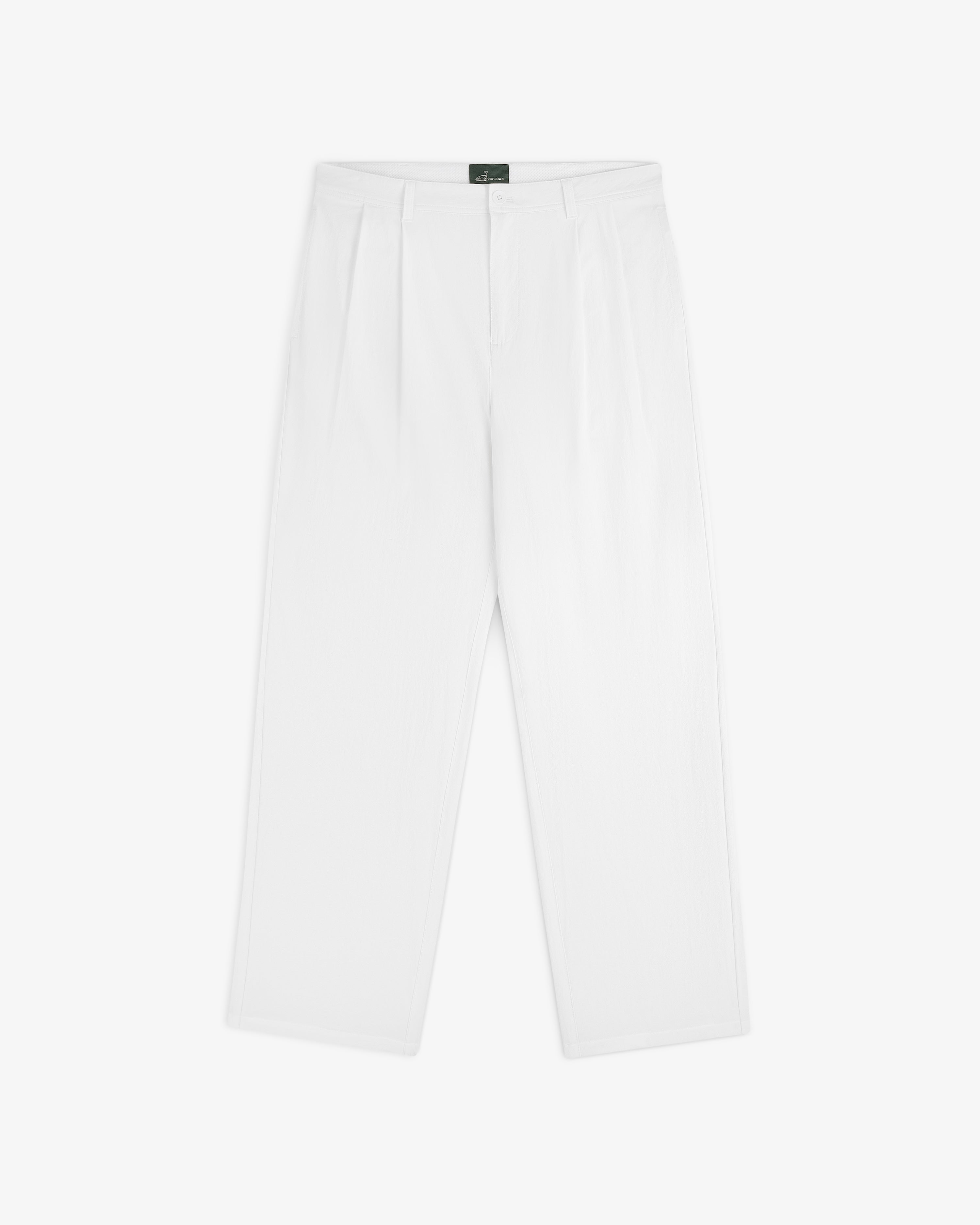 ALD Golf Cordura Double Pleated Pant in white, wide-leg style with pleats, shown on a plain white background.