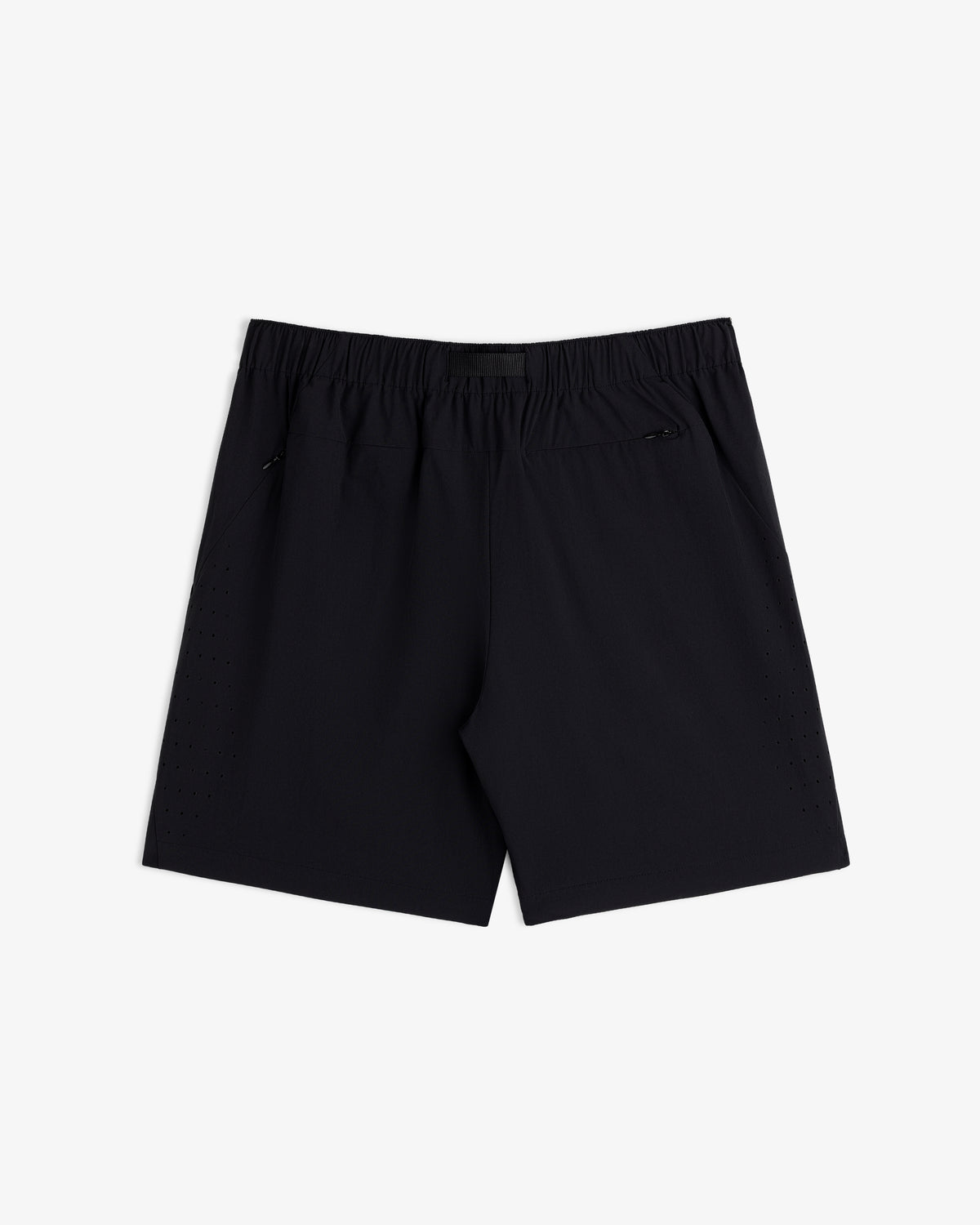 ALD Golf Performance Short with elastic waistband and zippered side pockets, shown on a white background.