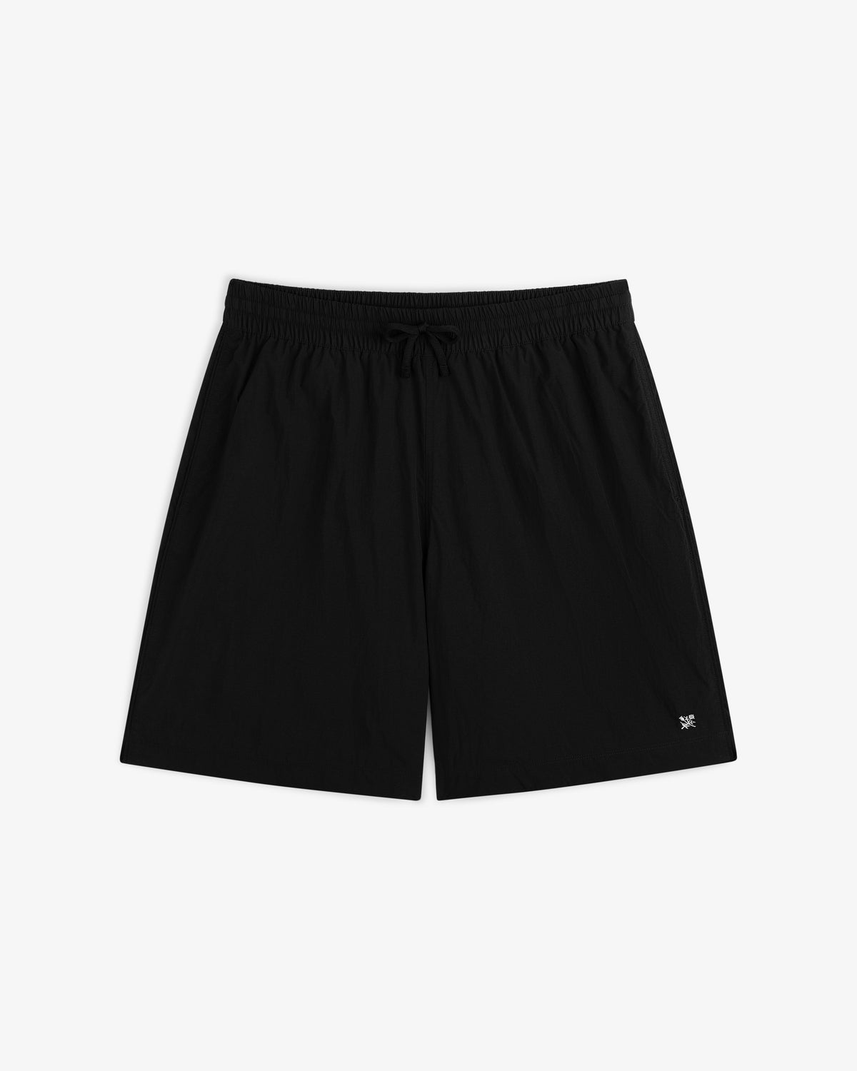 Long Nylon Track Short with elastic waistband and drawstring, shown on a plain white background.