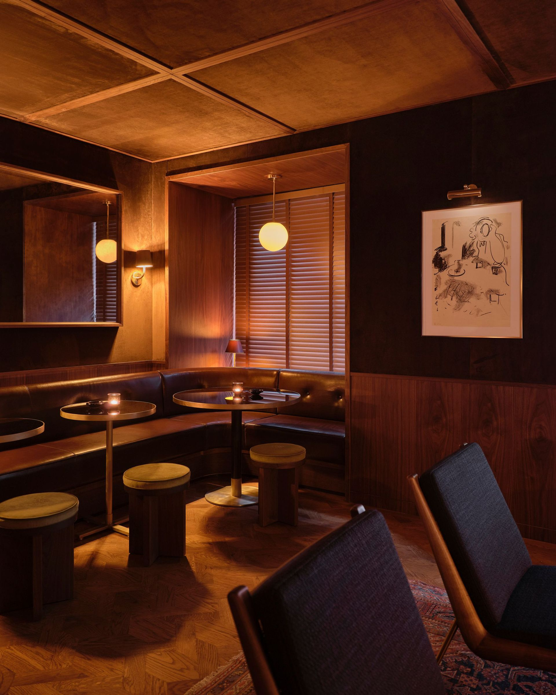 Corner lounge seating at 214 Private Lounge in New York City