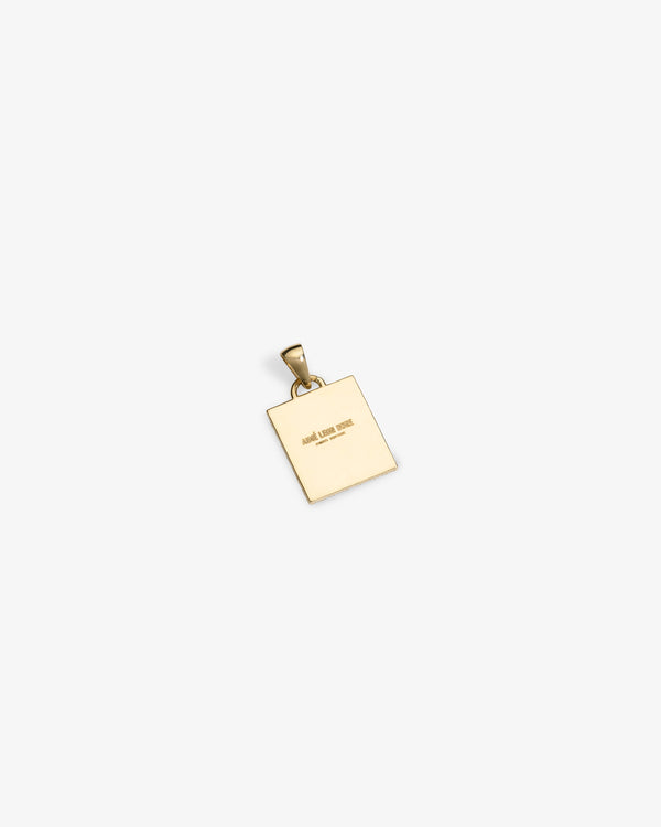 14Kt Gold Mytilene Pendant with small inscription, shown on a plain white background.