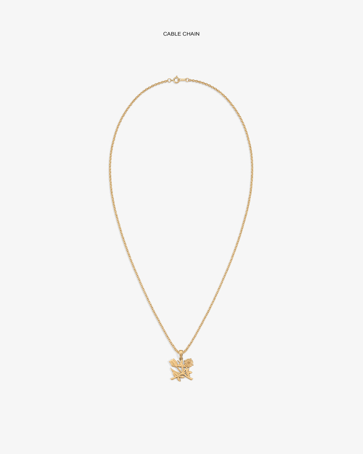 14Kt Gold Pendant necklace shown on white background.