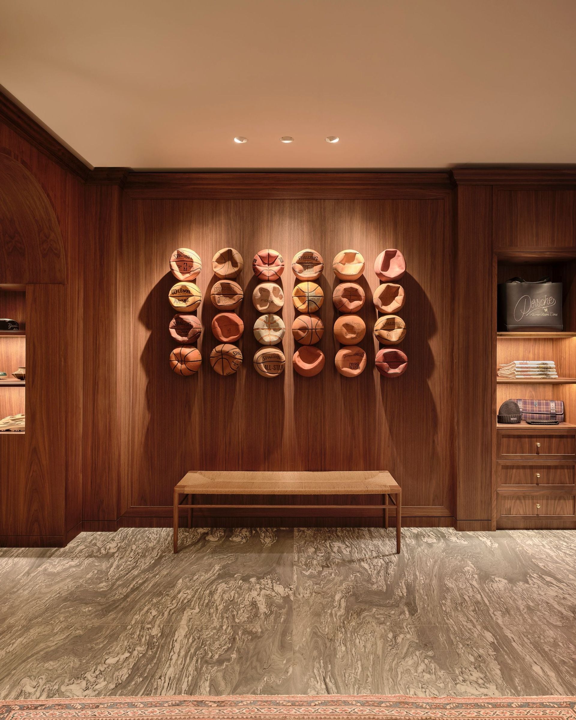 Basketball wall at interior of New York City flagship 