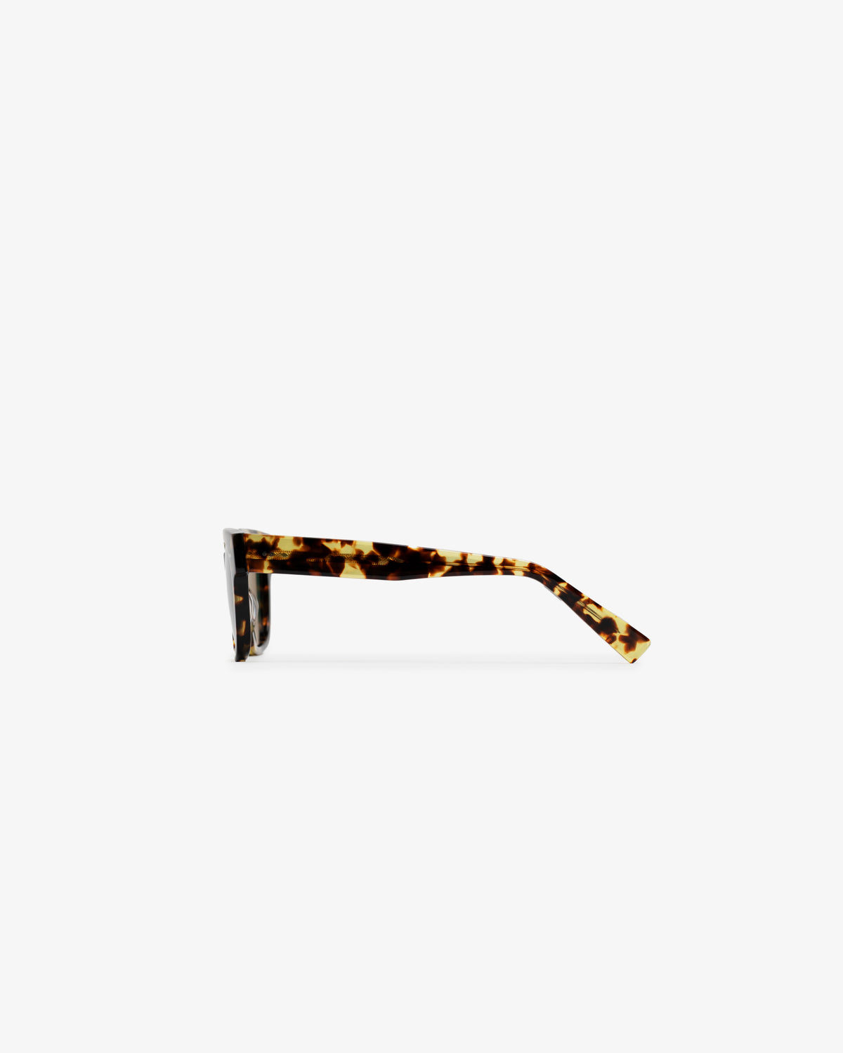 Side view of Gallo Sunglasses with tortoiseshell rectangular frames set against a white background.