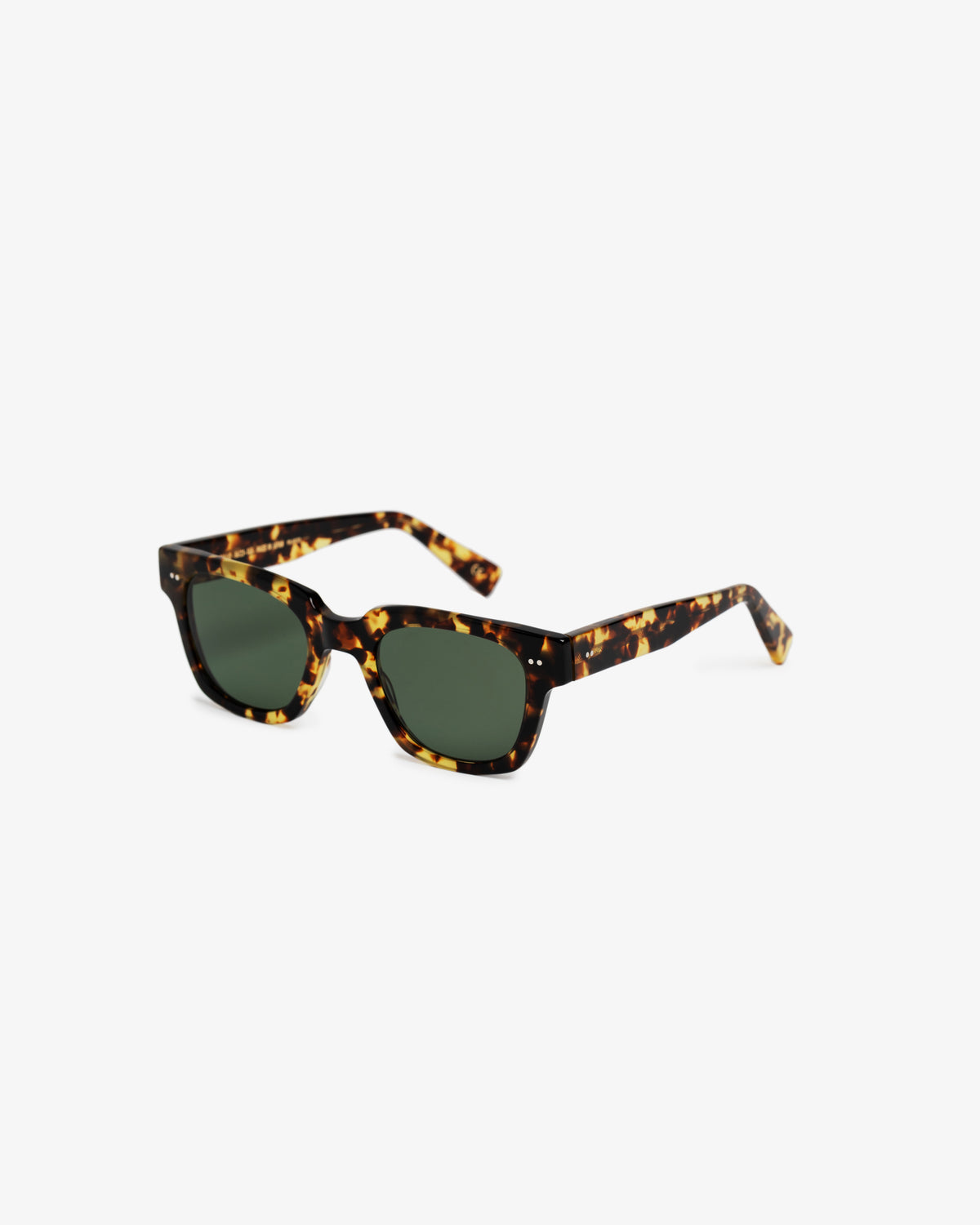 Gallo Sunglasses: tortoiseshell rectangular frames with dark green lenses on a white background.