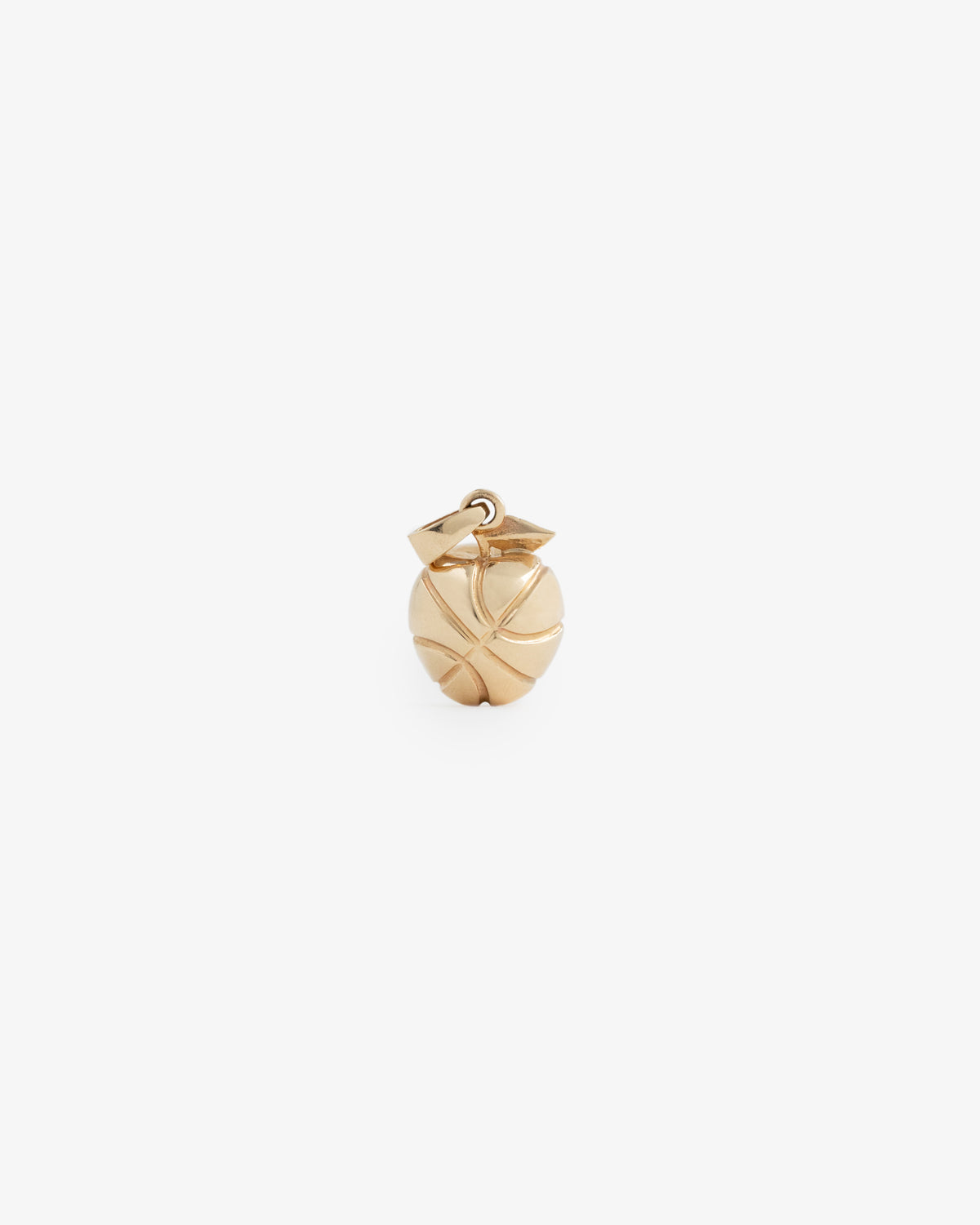 14Kt Sonny Apple Pendant shaped like a gold basketball with engraved lines on a plain white background.