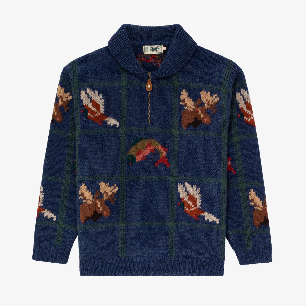 L.L. Bean Wool Quarter Zip Hunting Knit