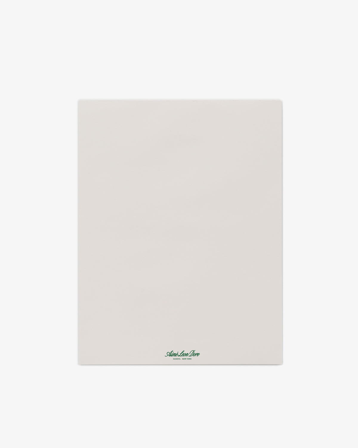 A Large Sketch Pad with a plain white sheet and small green text at the bottom center.